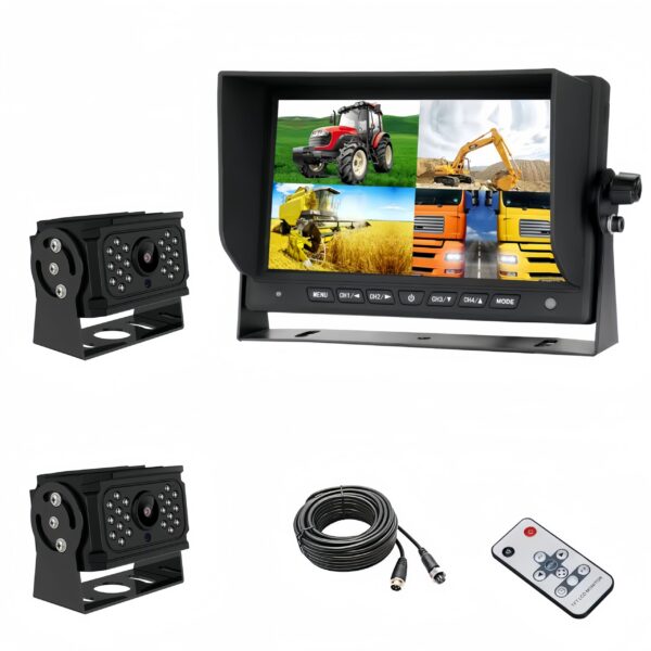 Rugged 7-Inch Vehicle Monitor | 500 Nits Brightness, 1080P Camera & 130° Wide Angle