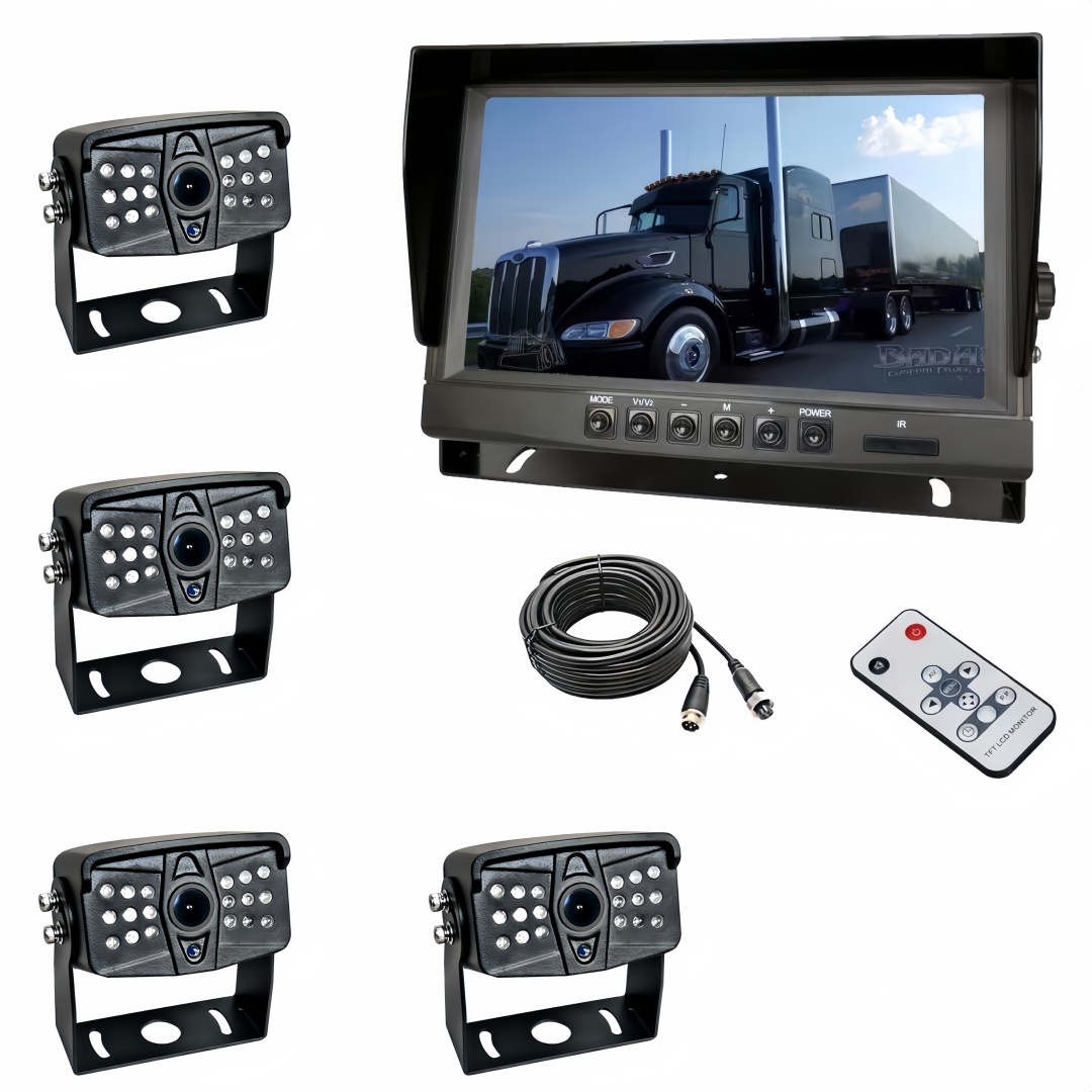 9 Inch Flip-Down Car Monitor with Dual Camera Inputs (Reverse + Side View)