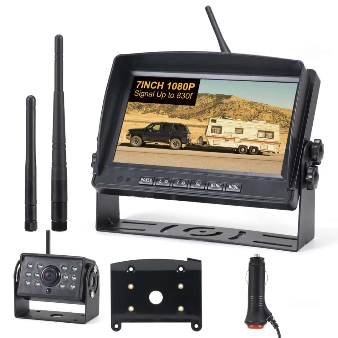 Semi Truck AI Camera System Kit: 1080p IR Cameras + 7-Inch Monitor